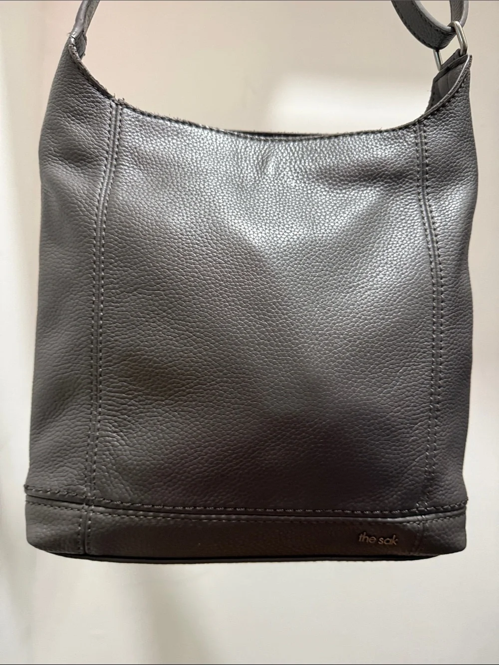 The Sak Gray Pebbled Leather Shoulder Hobo